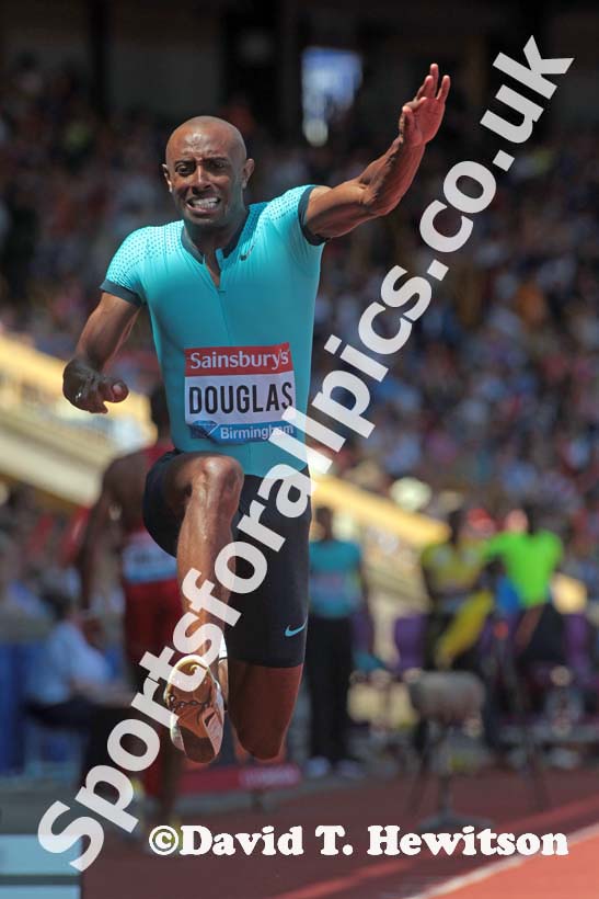 Nathan Douglas (GB), triple jump at the IAAF Diamond League, Birmingham.